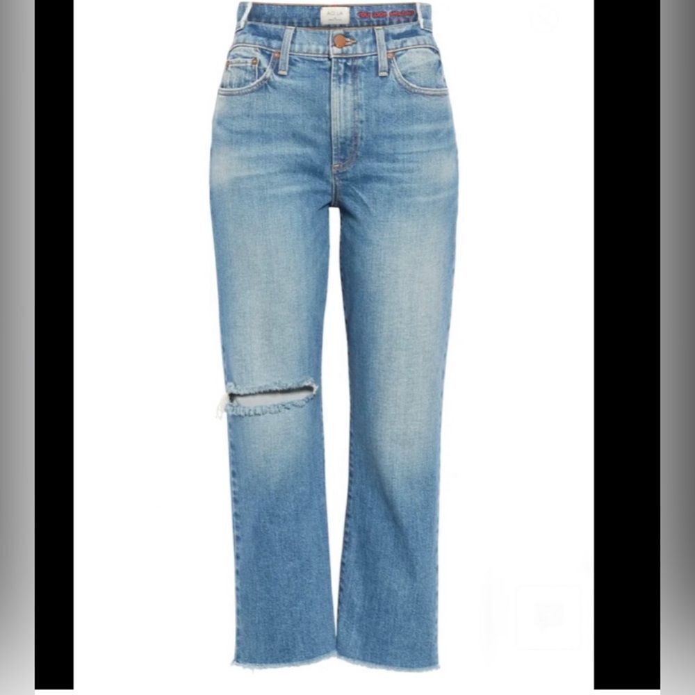 Alice + Olivia Amazing Double Waist Straight Leg Jeans in Watch Me- Size 25